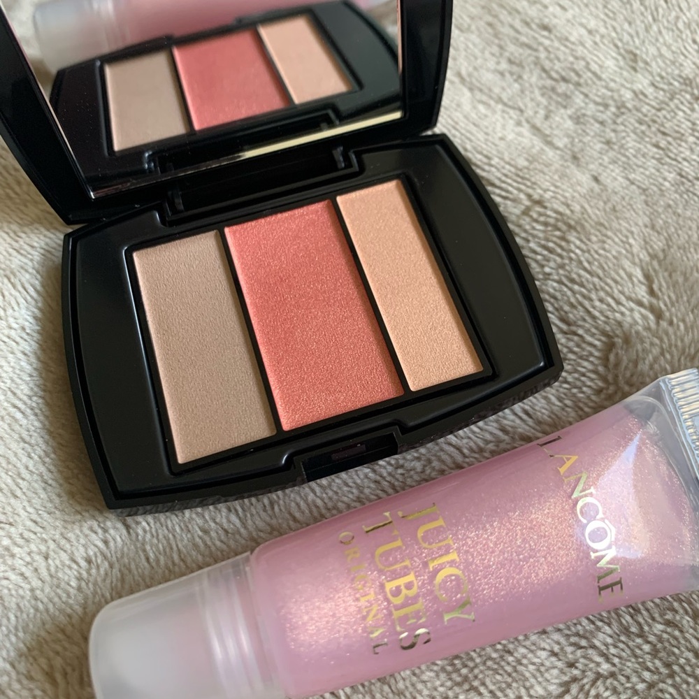 Lancome Bundle Set Blush Palette Nectar Lace Trio, Juicy Tubes Lipgloss NEW